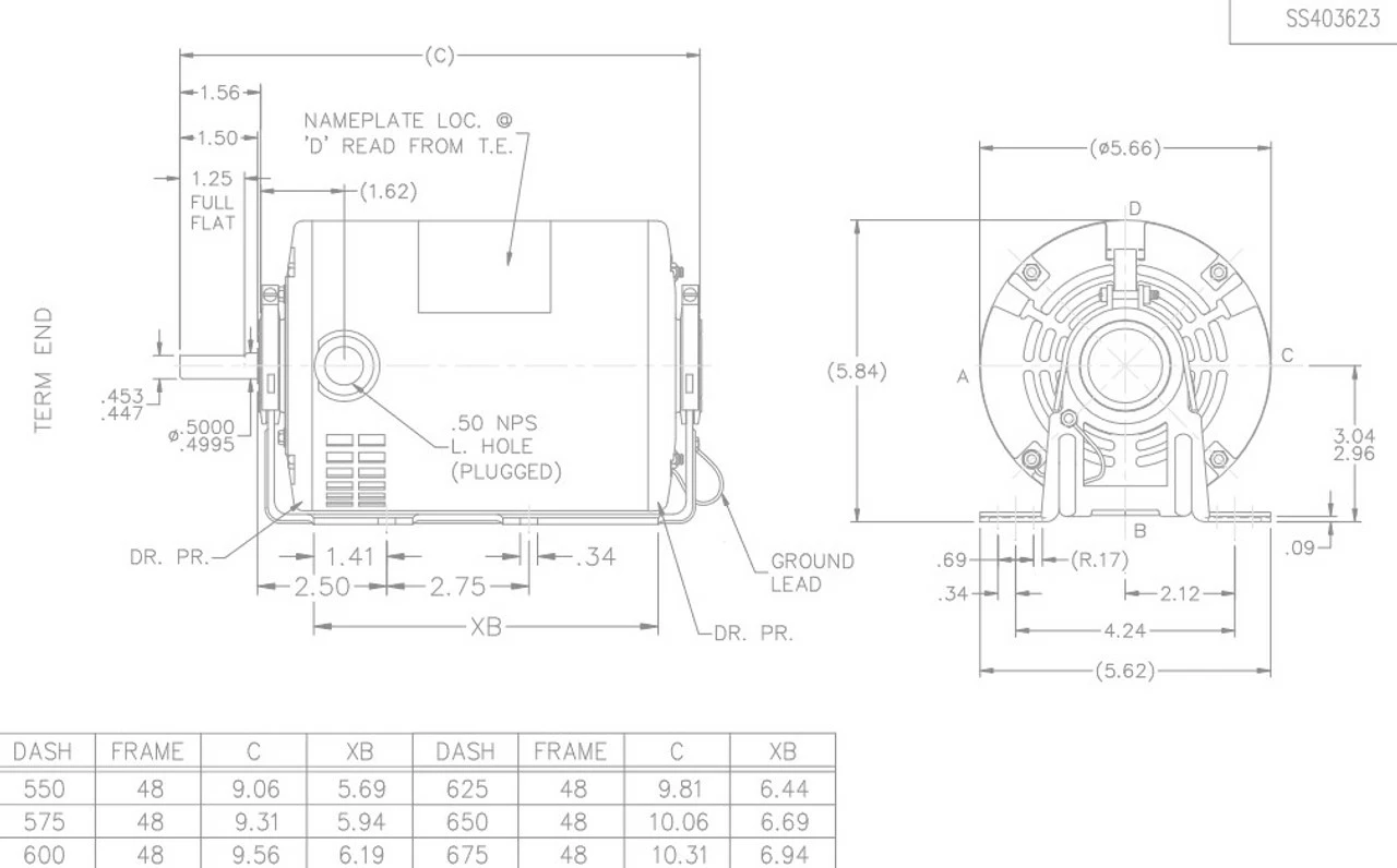 B402 Marathon 1/3 Hp 2-speed 115V 1800/1200 RPM ODP 48 Frame (resilient Base) Attic Fan Motor - Image 4